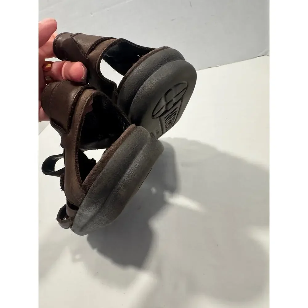 Mephisto Sam Leather Fisherman Sandals Men's Size 12US /‎ 46EU Brown Buckle Flat